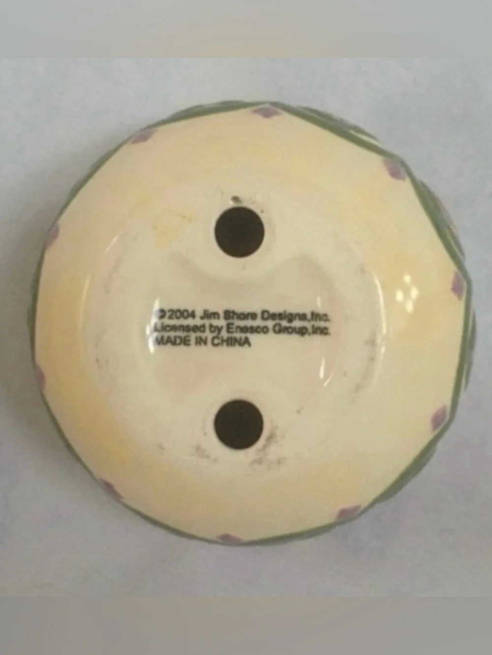Jim Shore 2004 Cream Purple Tulip Votive Candle Holder Cottagecore Farmhouse